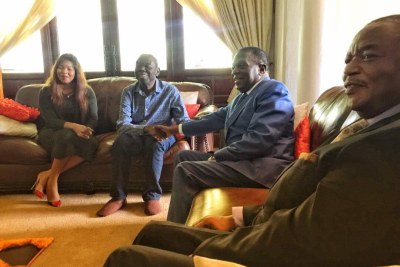 Mnangagwa visits ill Tsvangirai.