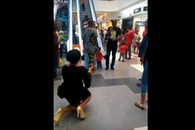 A woman's public proposal to her partner has went horribly wrong.