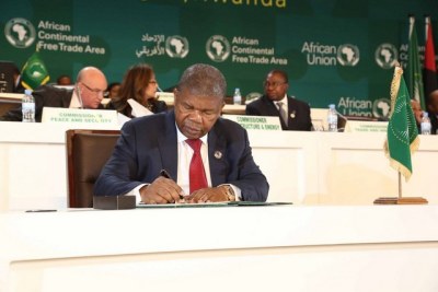 President of Angola, João Lourenço, at Continental Free Trade Area signing ceremony (file photo).