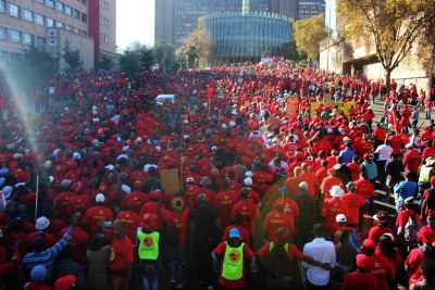 The Saftu march in Johannesburg on April 25, 2018.