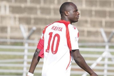Harambee Stars striker Dennis Oliech during a past training session.