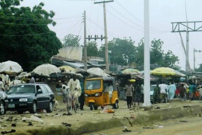 Baga market in Maiduguri has been bombed several times but remains bustling