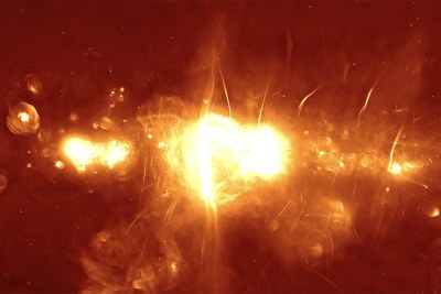 This image, based on observations made with South Africa’s MeerKAT radio telescope, shows the clearest view yet of the central regions of our galaxy.
