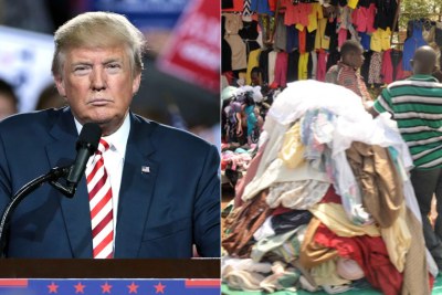 Left: President Donald Trump. Right: Second-hand clothes trader.