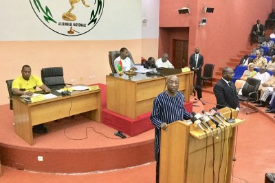 Le premier ministre burkinabé, Paul Kaba Thiéba se prononçant sur le terrorisme au Burkina Faso