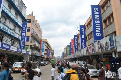 Electronics shop along busy Nairobi's Luthuli Avenue (file photo).