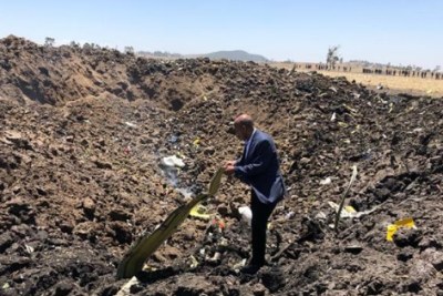 CEO Tewolde GebreMariam at the scene of the crash.