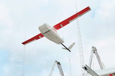 A Zipline drone launching at 100 km/h.