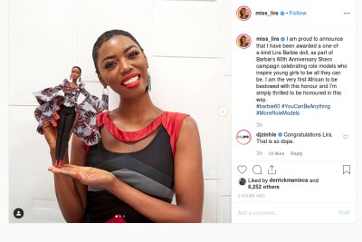 Lira becomes the first African to have a Barbie doll in her honour.