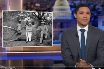 Trevor Noah discusses trophy hunting on the Daily Show.