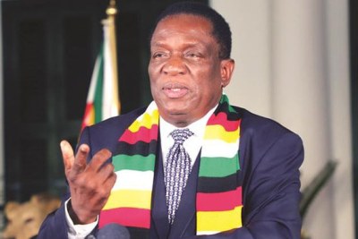President Emmerson Mnangagwa (file photo).