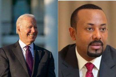 U.S. President Joseph Biden and Ethiopian Prime Minister Abiy Ahmed