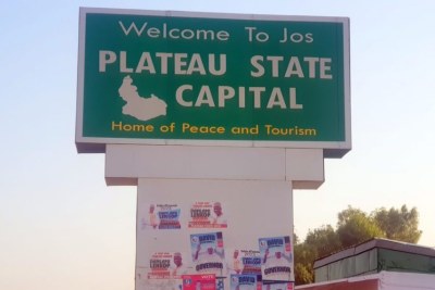 L'entrée de l'État du Plateau le long de Mista Ali sur la route de Zaria.