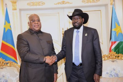 Arrivé depuis ce dimanche à Juba, capitale du Soudan du Sud, le Chef de l'État, Félix Tshisekedi s'est entretenu, en tête-à-tête avec son homologue soudanais Salva Kiir au sujet des hydrocarbures,de l'embargo sur les armes qui frappe le Soudan du Sud.