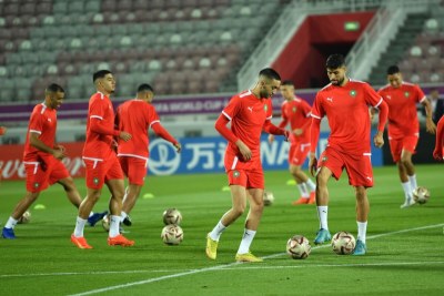 Coupe du Monde de la FIFA, Qatar 2022 (demi-finale Maroc-France) : dernier entrainement des Lions de l’Atlas