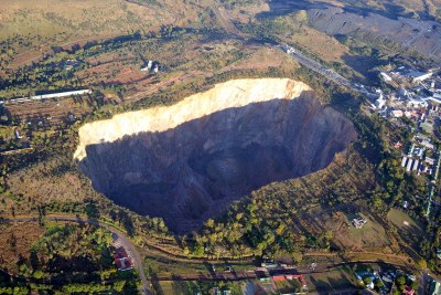 A file photo of the pit at the Premier Mine, Cullinan, Gauteng, South Africa. The mine was the source of the 3106 carat Cullinan Diamond, the largest diamond ever found.
