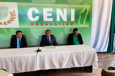 Madagascar’s CENI (electoral commission) briefs an observer mission on November 14, 2023.