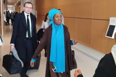 Pascaline Bongo, sœur du président gabonais déchu Ali Bongo, à son arrivée au tribunal, le 29 janvier 2024 à Paris.