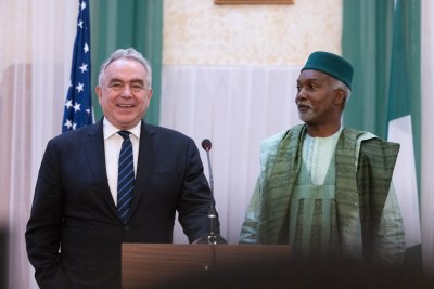 U.S. Deputy Secretary of State Kurt M. Campbell and Nigerian Foreign Minister Yusuf Tuggar, co-chairs of the sixth round of the U.S.-Nigeria Binational Commission in Abuja on April 29-30, 2024